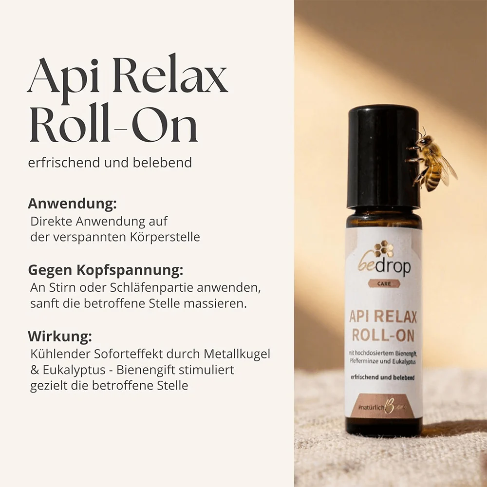 Api Relax Roll-On mit hochdosiertem Bienengift, Pfefferminze und Eukalyptus - Image 3