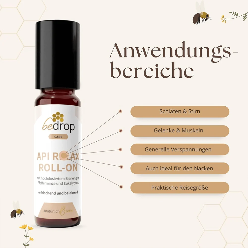 Api Relax Roll-On mit hochdosiertem Bienengift, Pfefferminze und Eukalyptus - Image 6