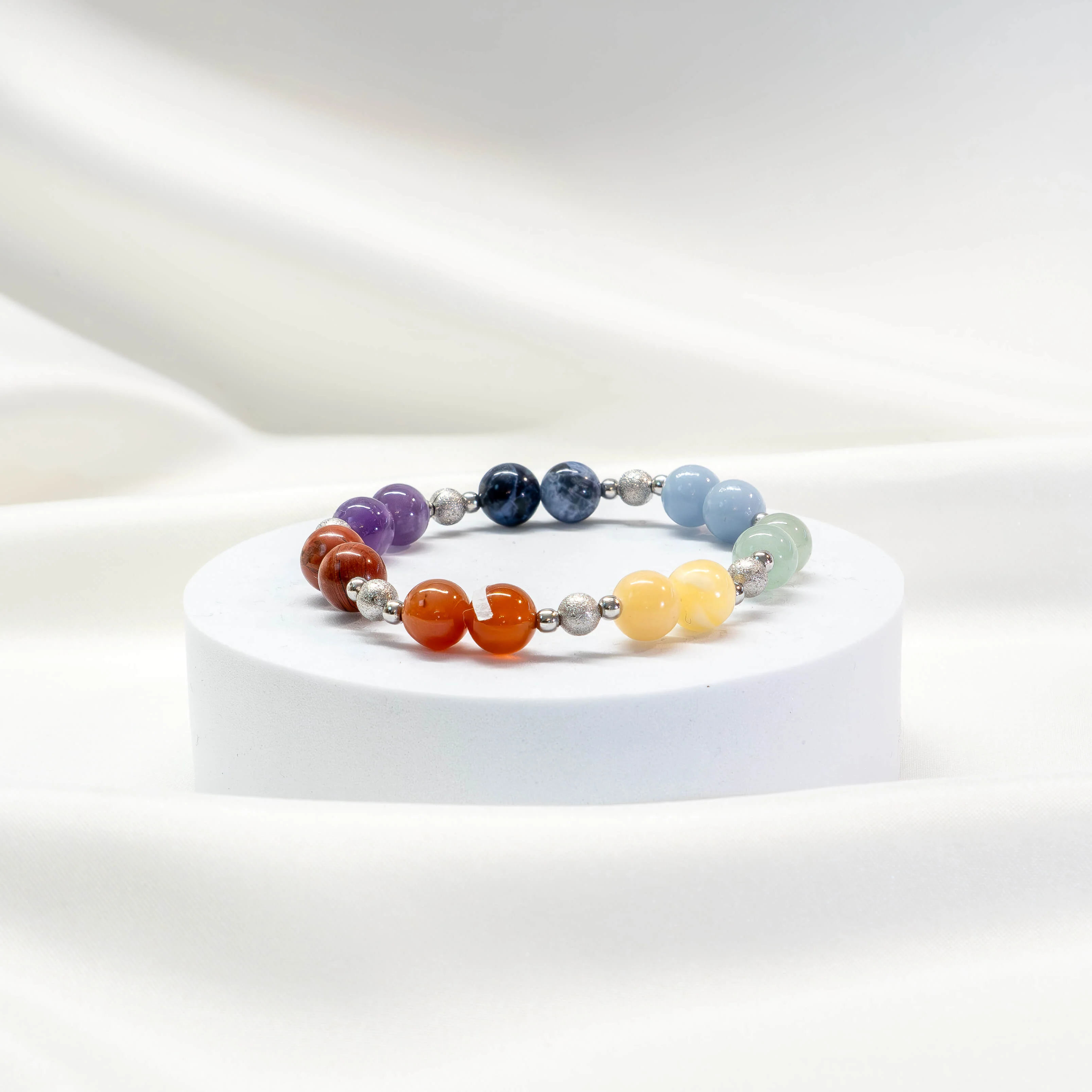 Armband 7 Chakren mit Silberkugeln - Image 3