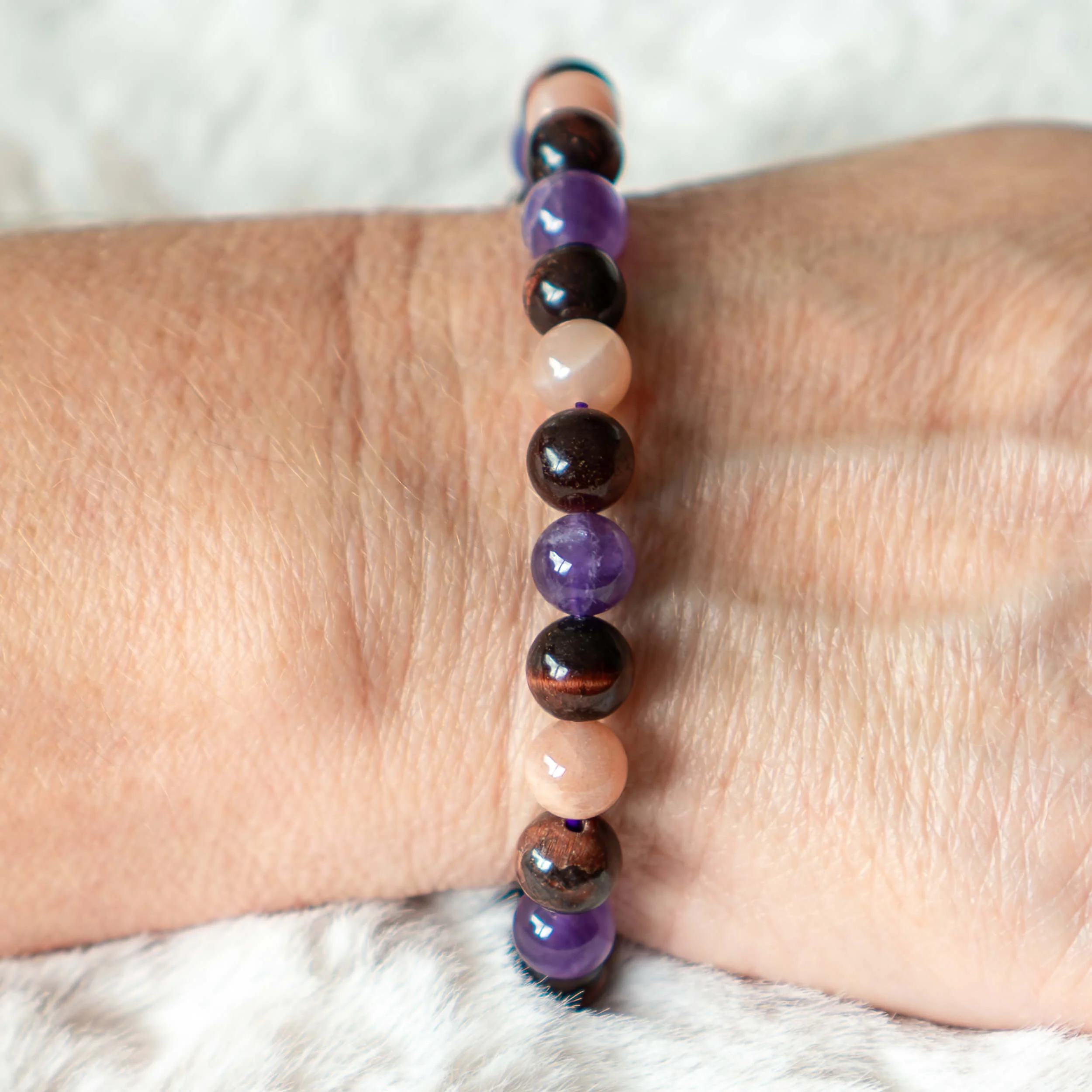 Armband Tigerauge/Sonnenstein/Amethyst - Image 2