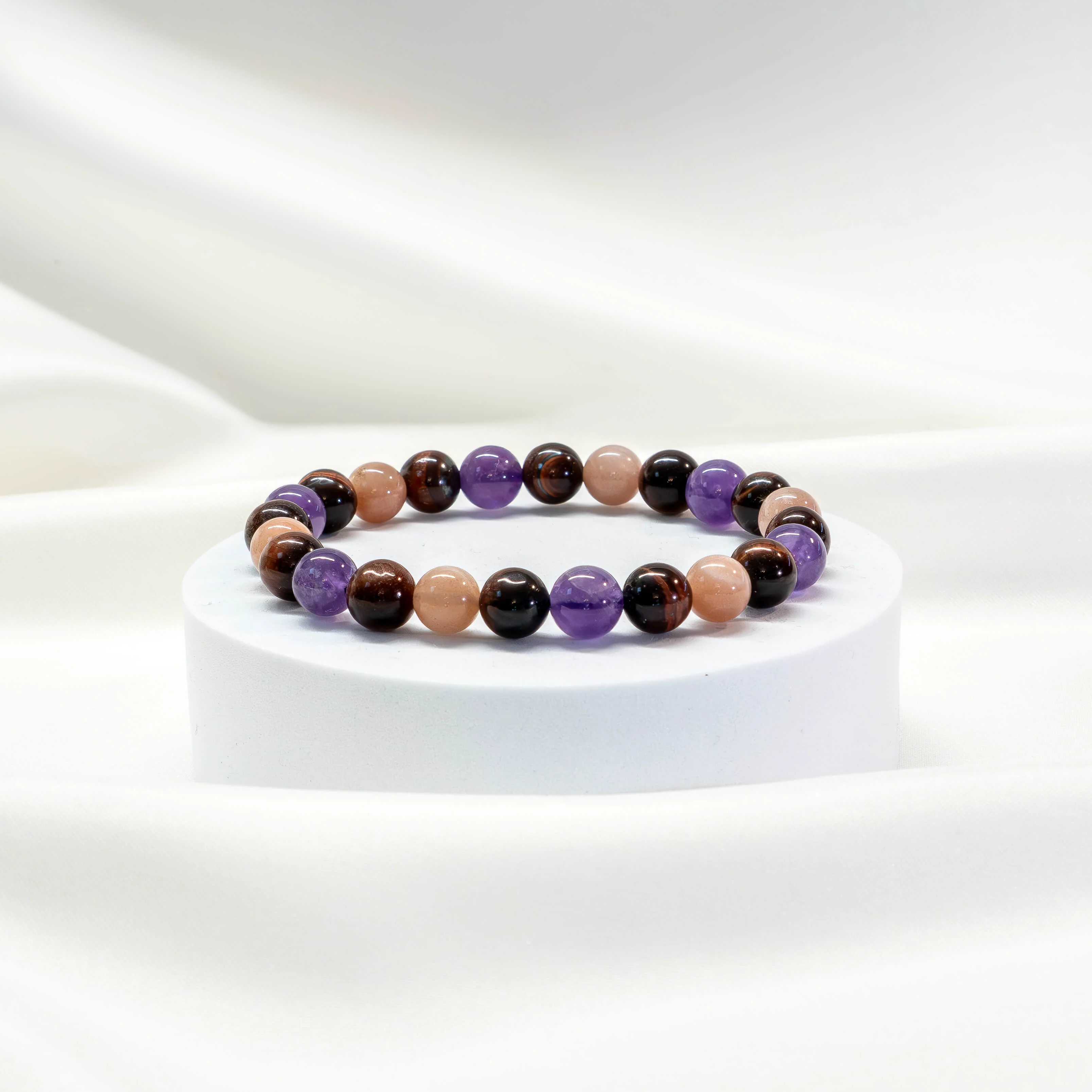 Armband Tigerauge/Sonnenstein/Amethyst - Image 3