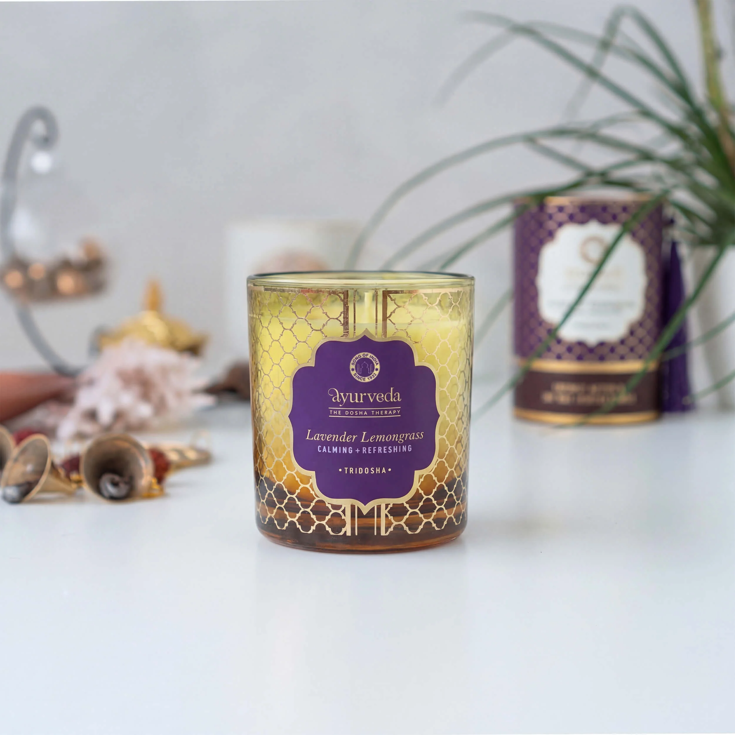 Ayurveda Lavendel Zitronengras Duftkerze - Image 2