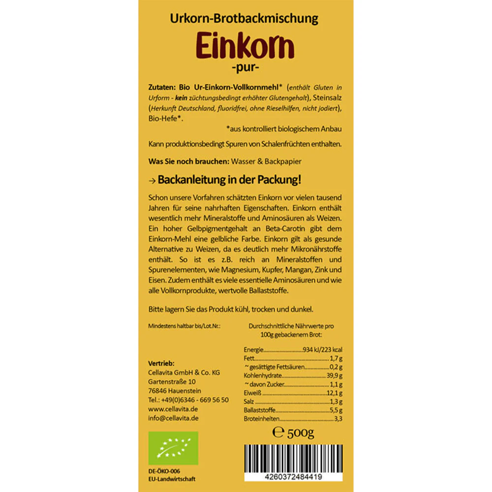 Bio Brotbackmischung Ur-Einkorn Vollkorn - Image 3