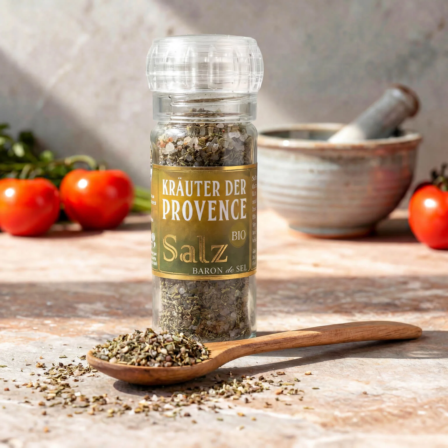 Bio Kräuter der Provence Meersalz Keramikmühle (80g) - Image 2