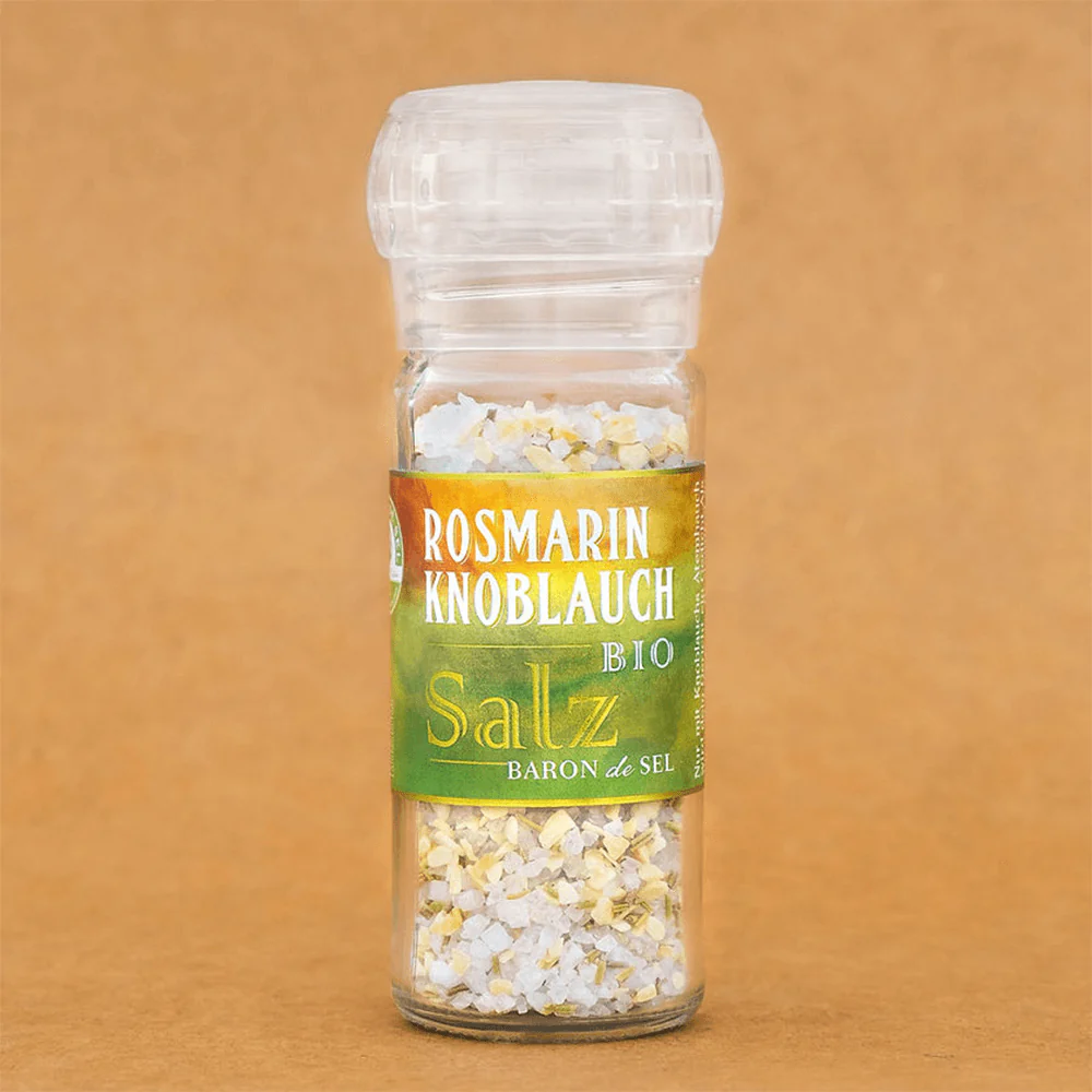 Bio Rosmarin Knoblauch Salz Keramikmühle (70g) - Image 3