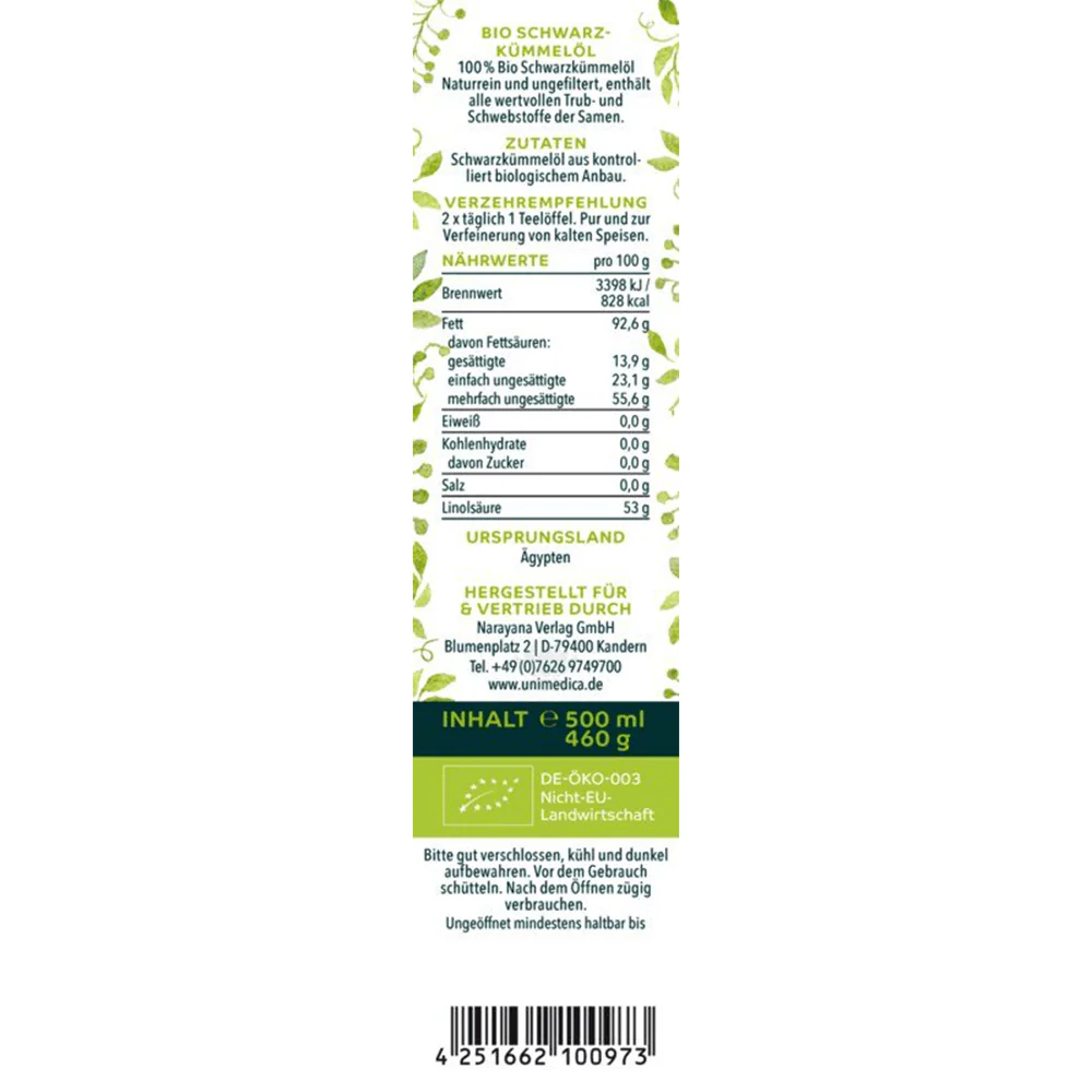 Bio Schwarzkümmelöl ungefiltert (500 ml) - Image 3