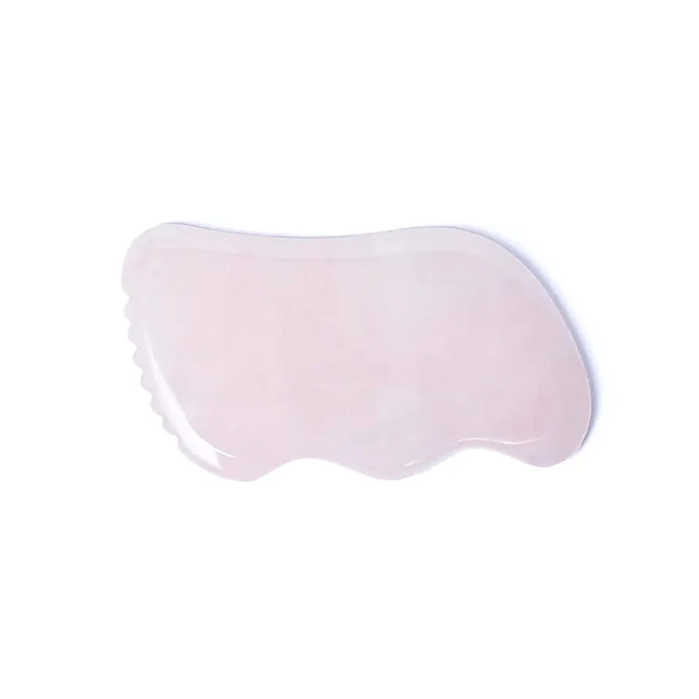 Gua sha Massagestein Rosenquarz wellig - Image 3