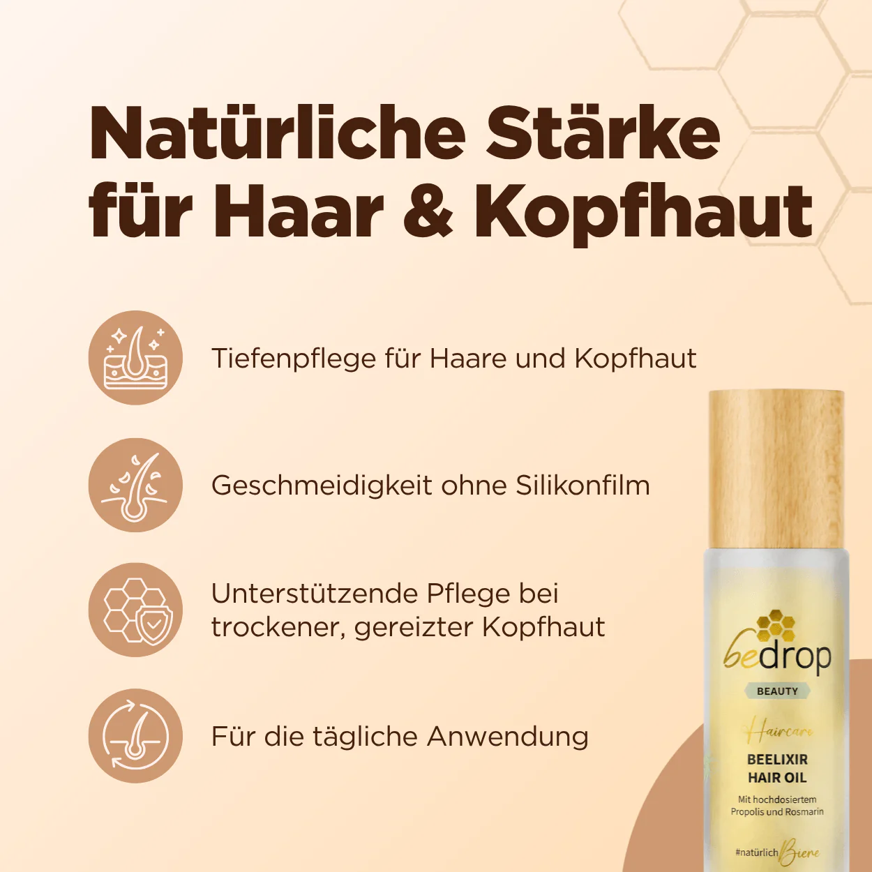 Haaröl mit Manuka Honig, Propolis und Rosmarinextrakt (30ml) - Image 6