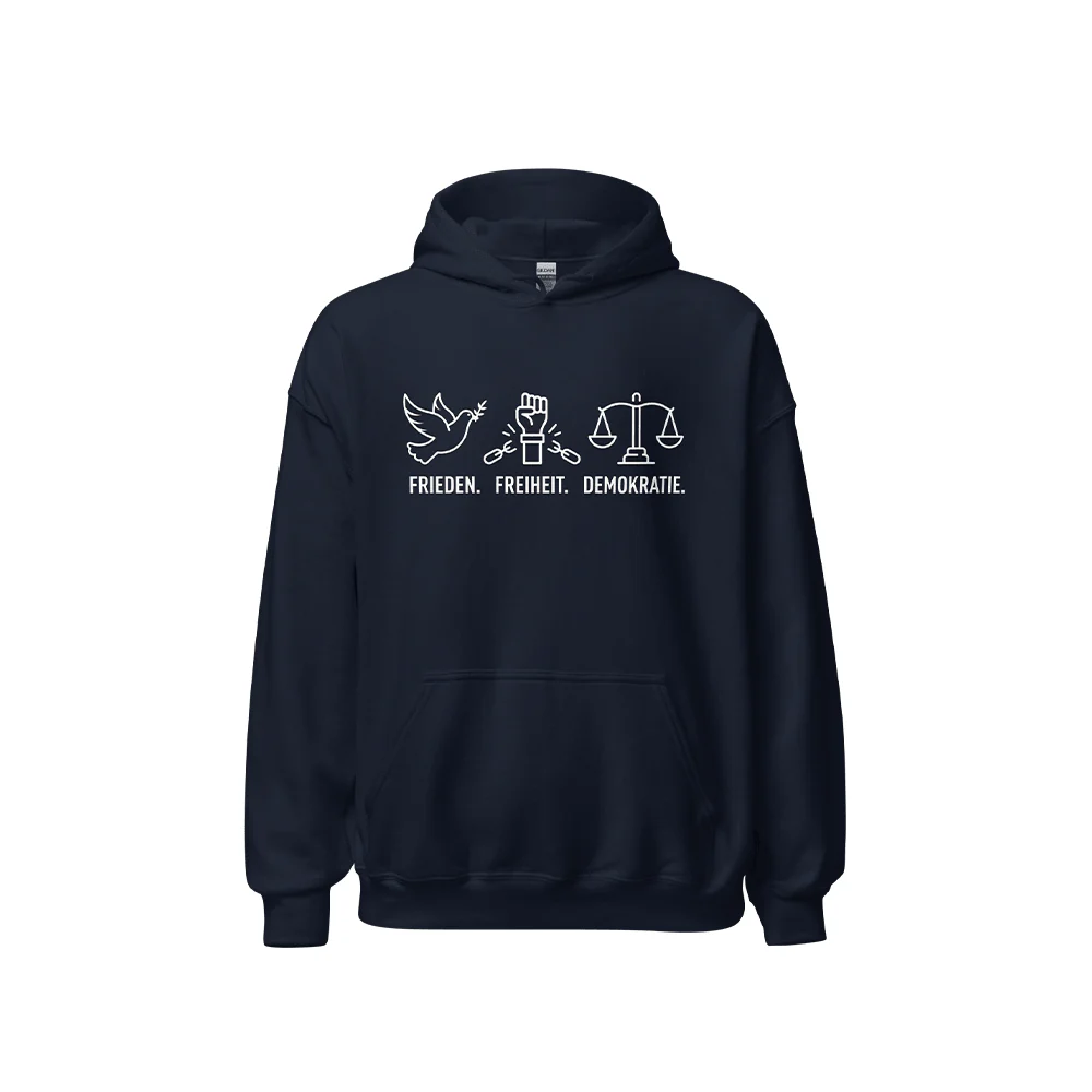 Kapuzenpullover „Frieden. Freiheit. Demokratie.“ - Image 2