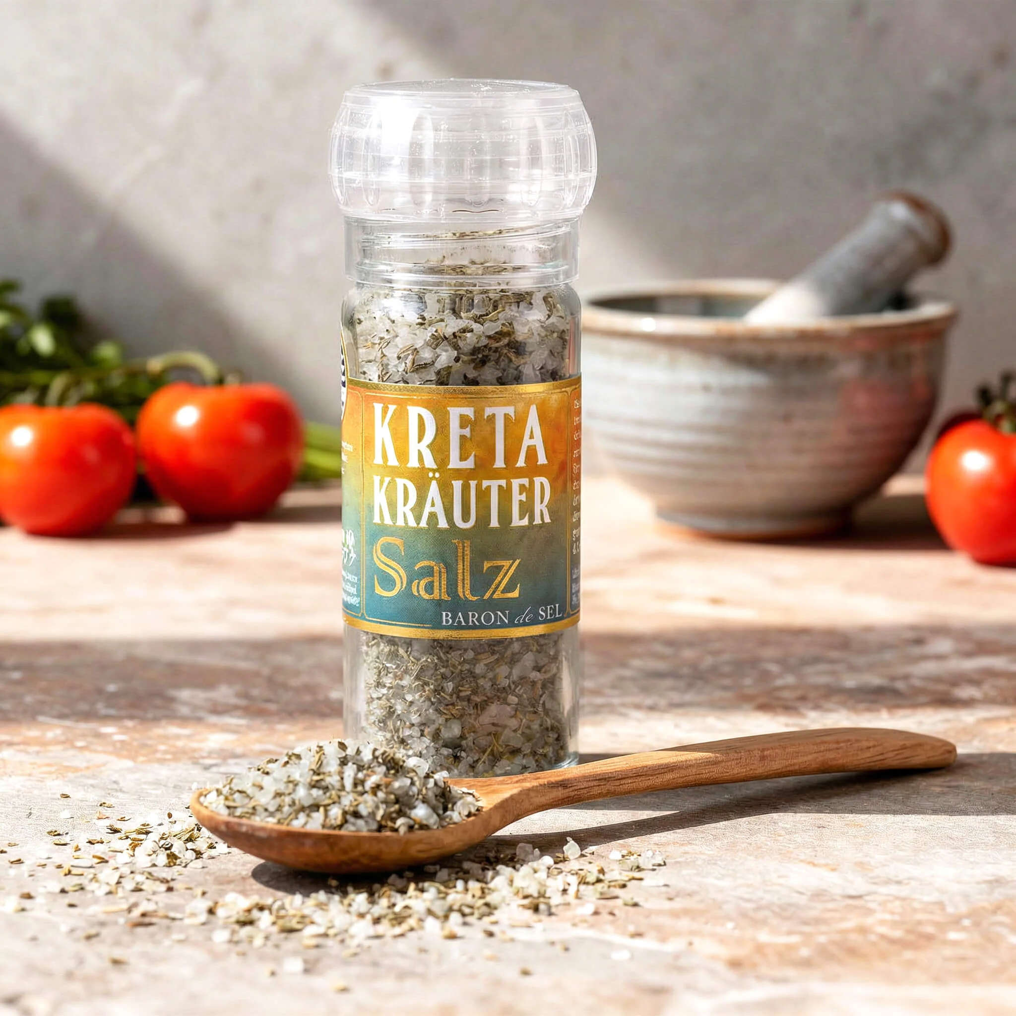 Kreta Kräuter Salz Keramikmühle (80g) - Image 2
