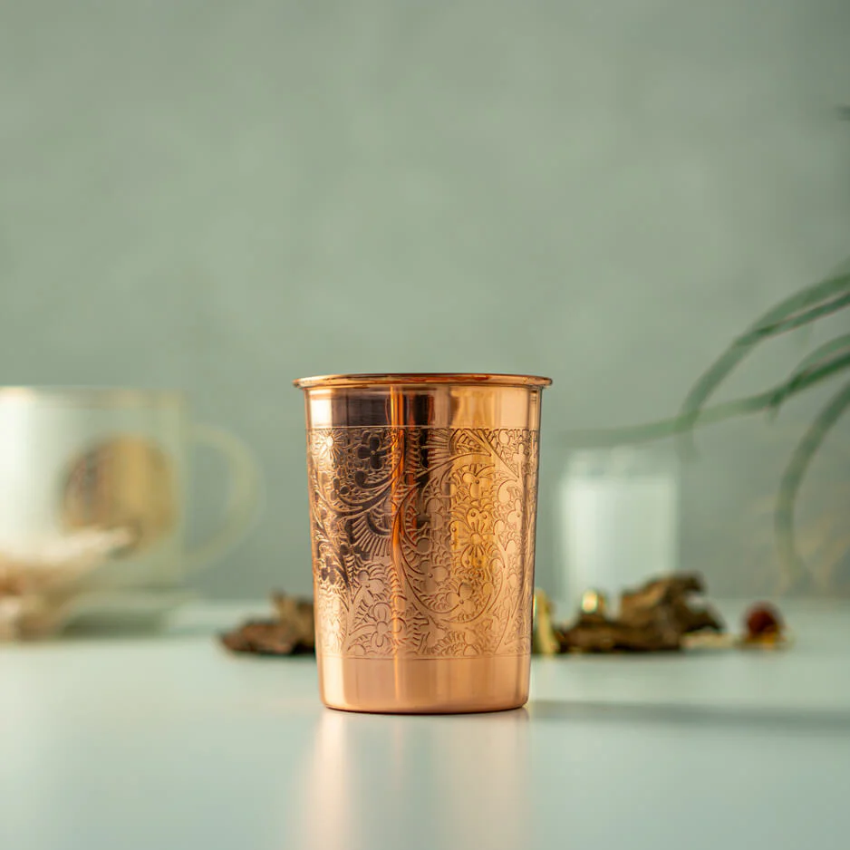 Kupferbecher mit Blumenmuster - Image 2