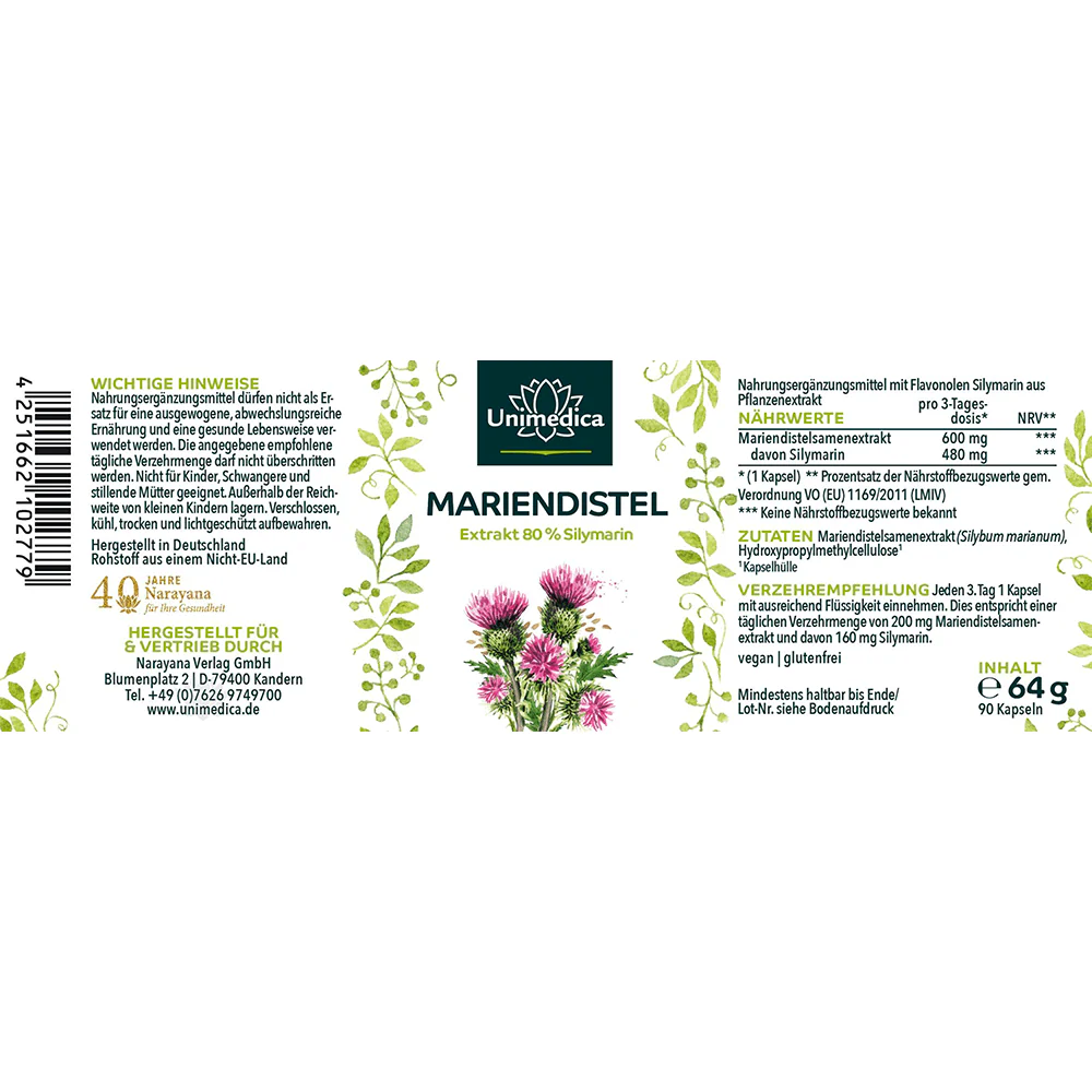 Mariendistel Extrakt Kapseln mit 80 % Silymarin - Image 2