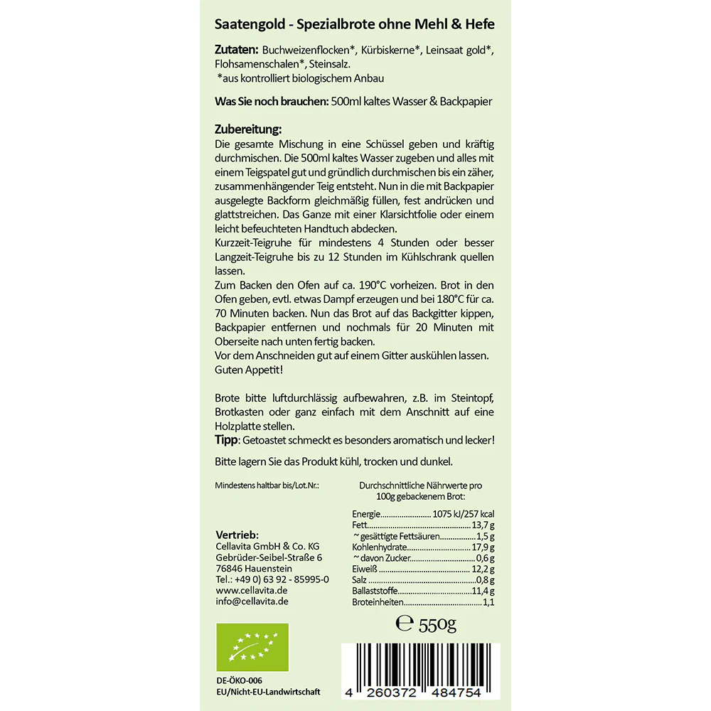 Mehlfreie Bio Brotbackmischung Buchweizen grobkörnig - Image 3