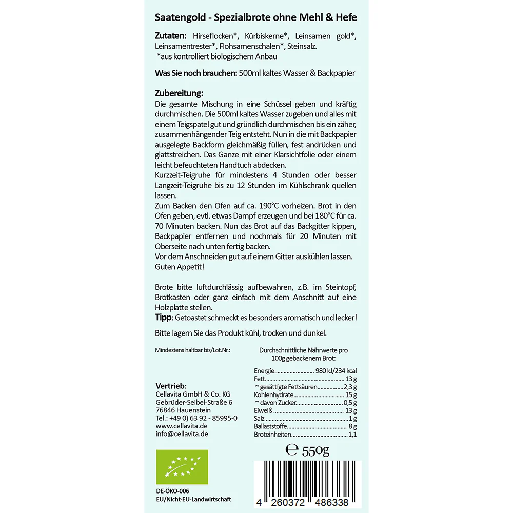 Mehlfreie Bio Brotbackmischung Hirse - Image 2