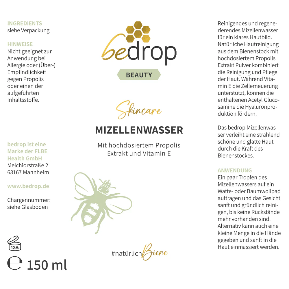Mizellenwasser/Tonikum mit hochdosiertem Propolis Extrakt und Vitamin E - Image 6