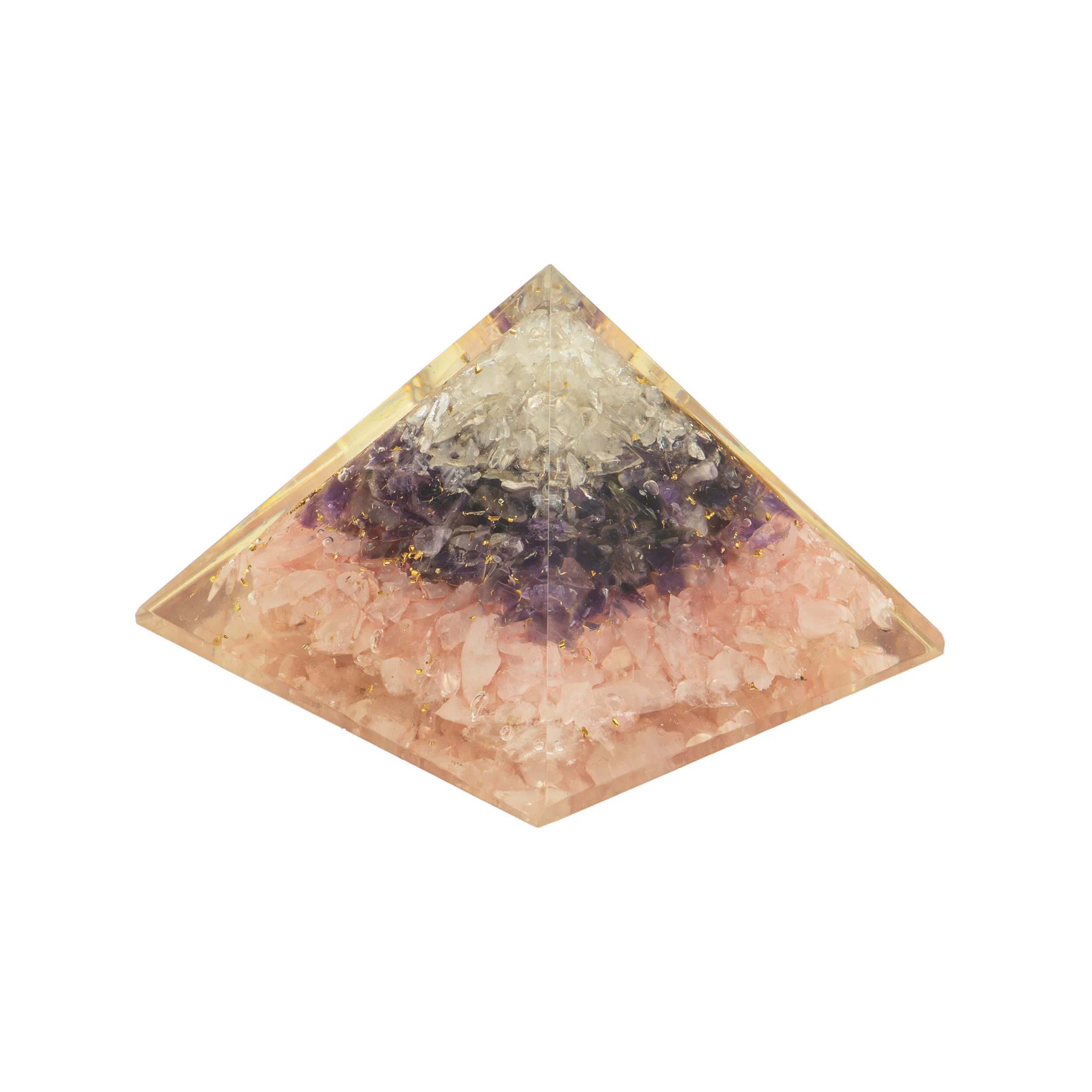 Orgonit Pyramide Goldene Dreieck mit Blume des Lebens - Image 4
