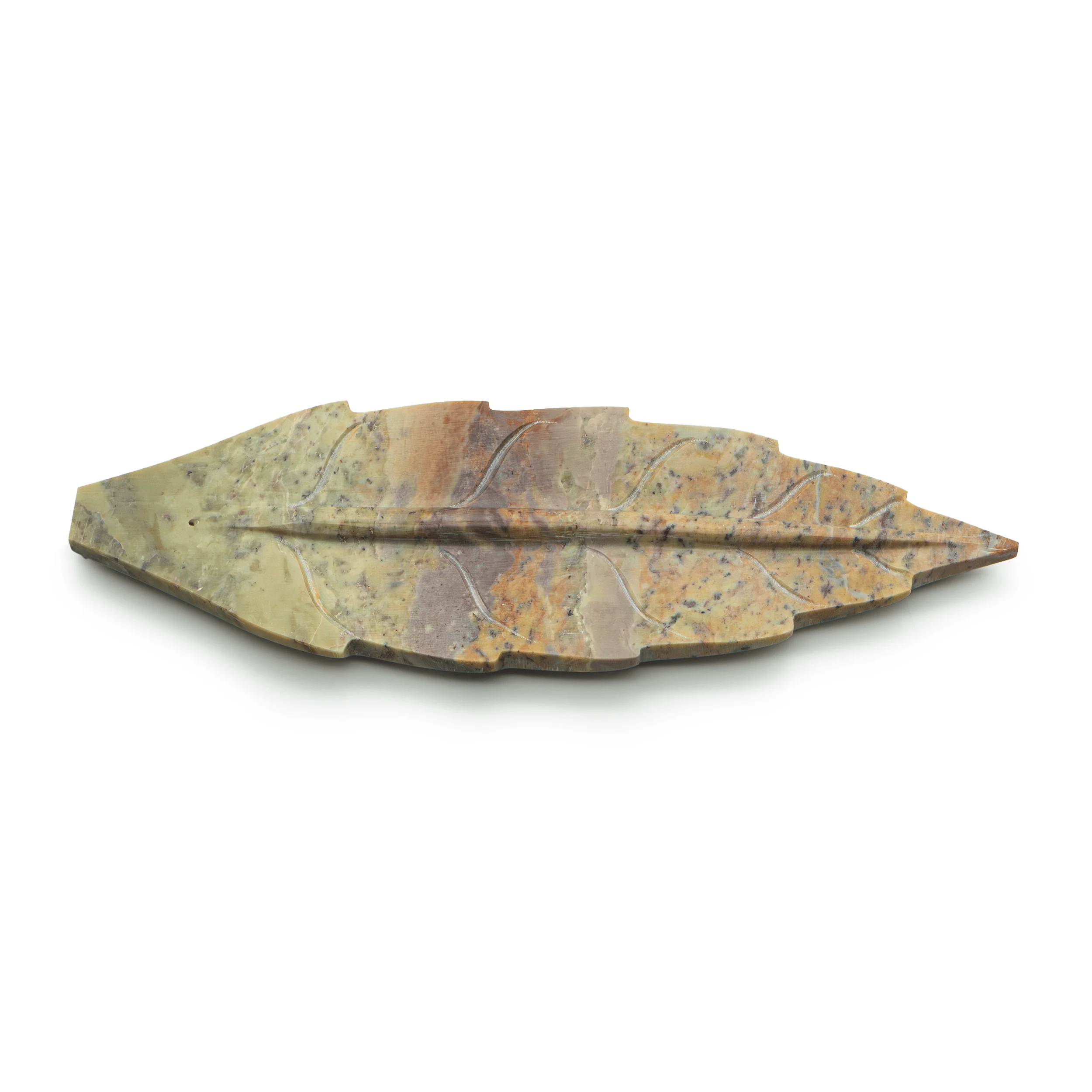 Räucherstäbchenhalter Blatt Speckstein natur - Image 3
