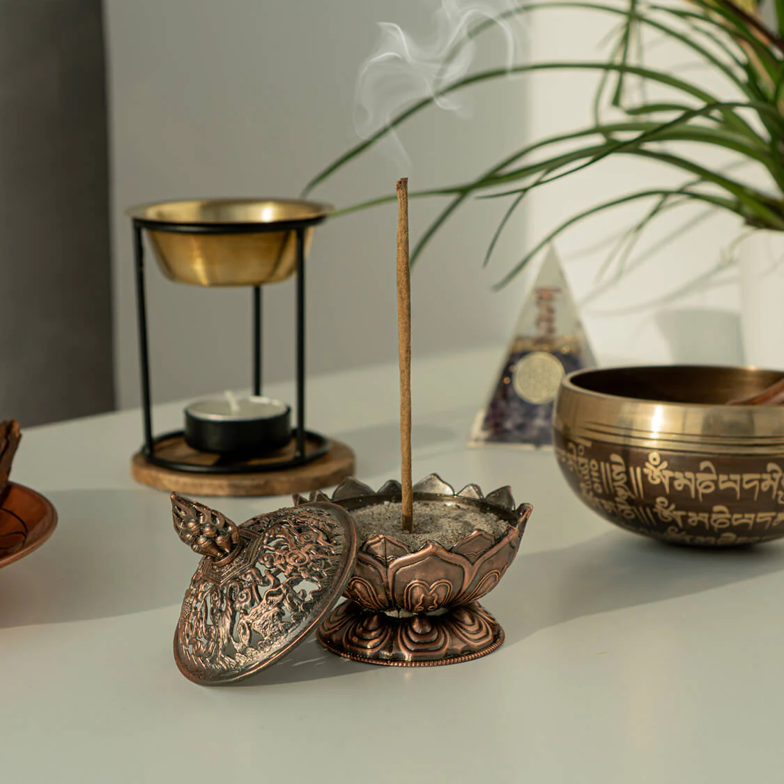 Räucherstäbchenhalter Lotus kupferfarbig - Image 3