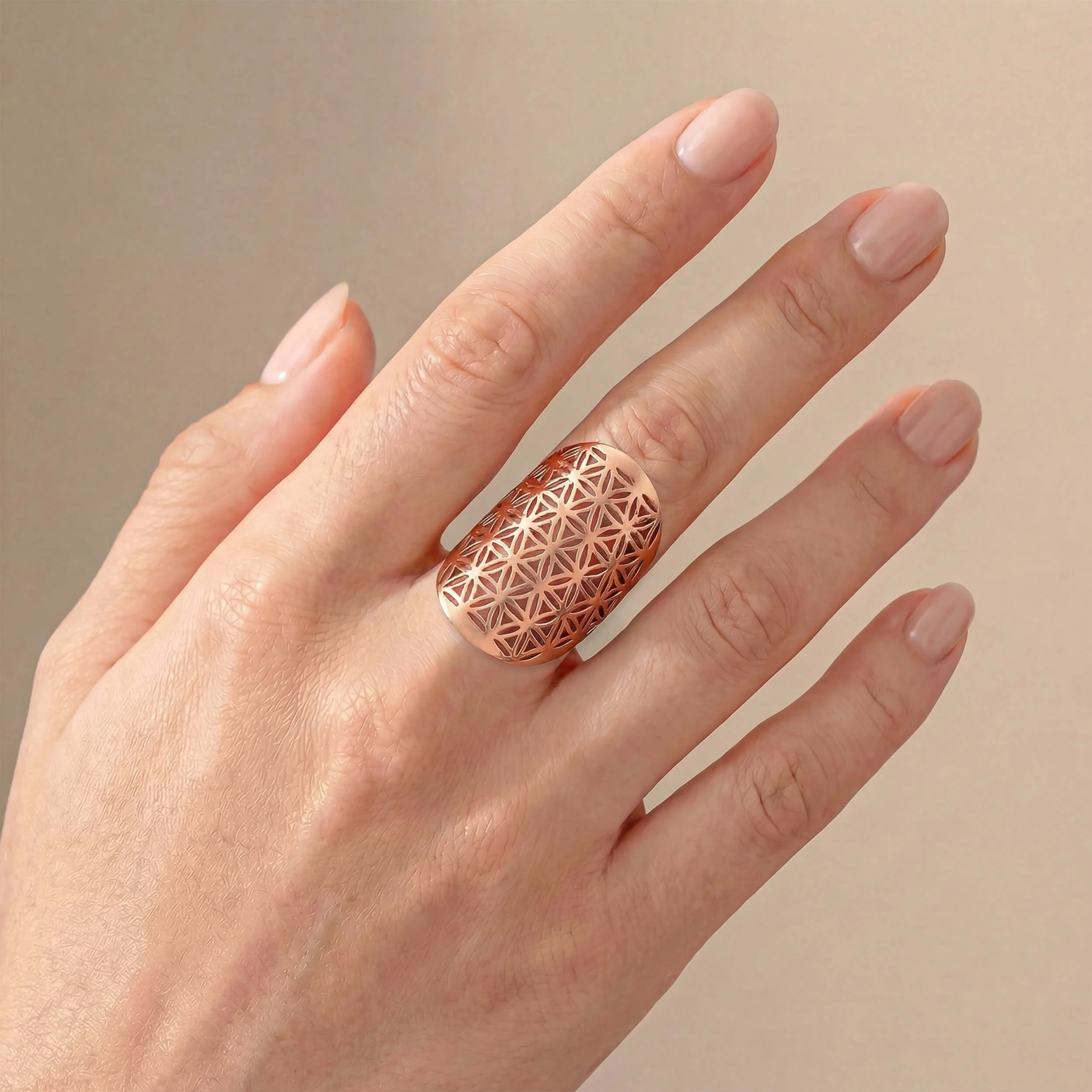 Ring Blume des Lebens Messing - Image 2