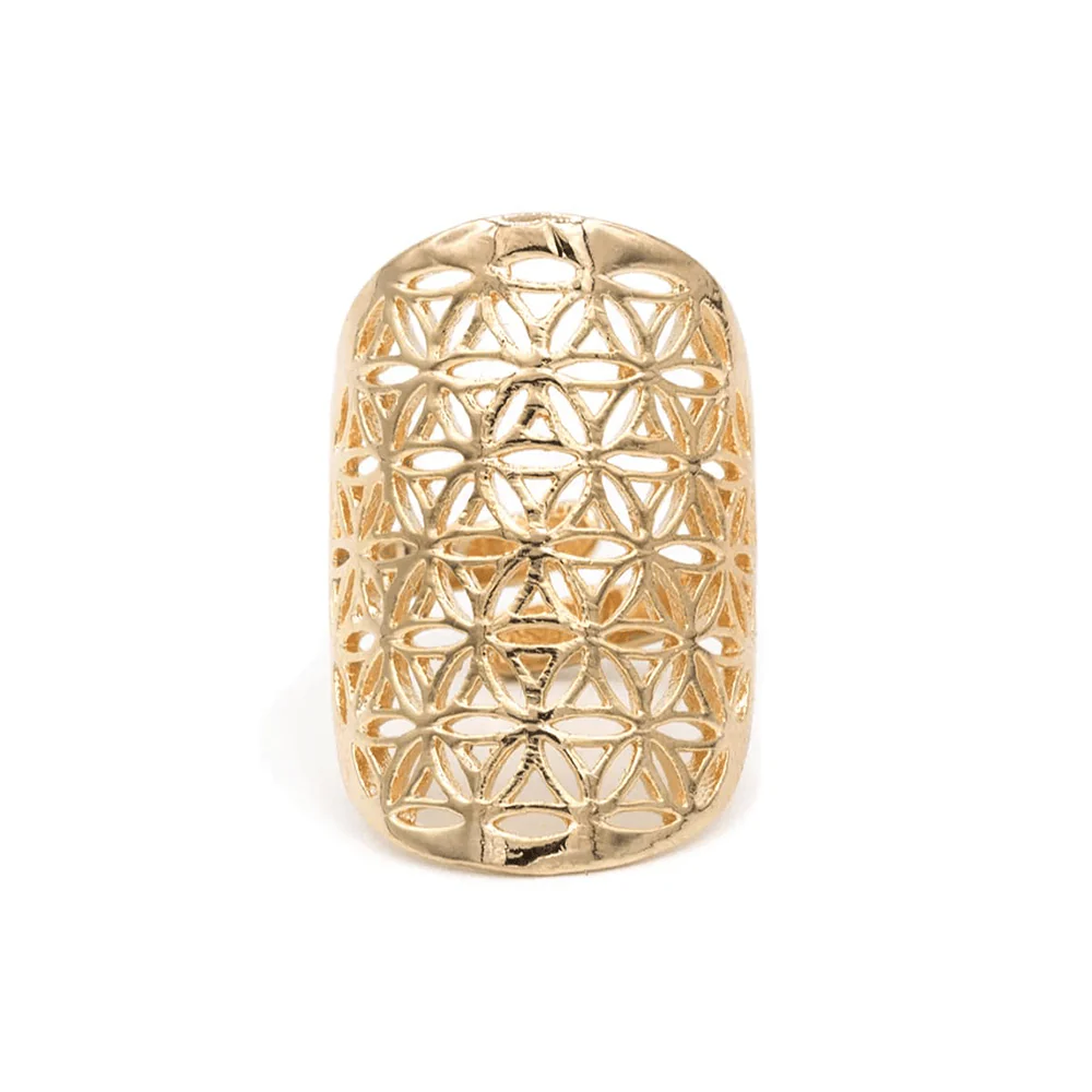 Ring Blume des Lebens vergoldet - Image 5